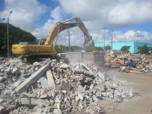 Structural demolition of Frederick Douglas elementary school in Miami FL